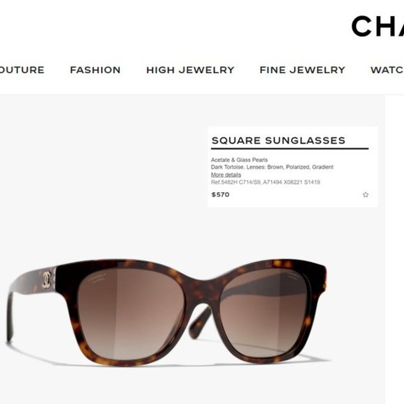CHANEL Accessories - Chanel Square Pearl Sunglasses, 2023 Season